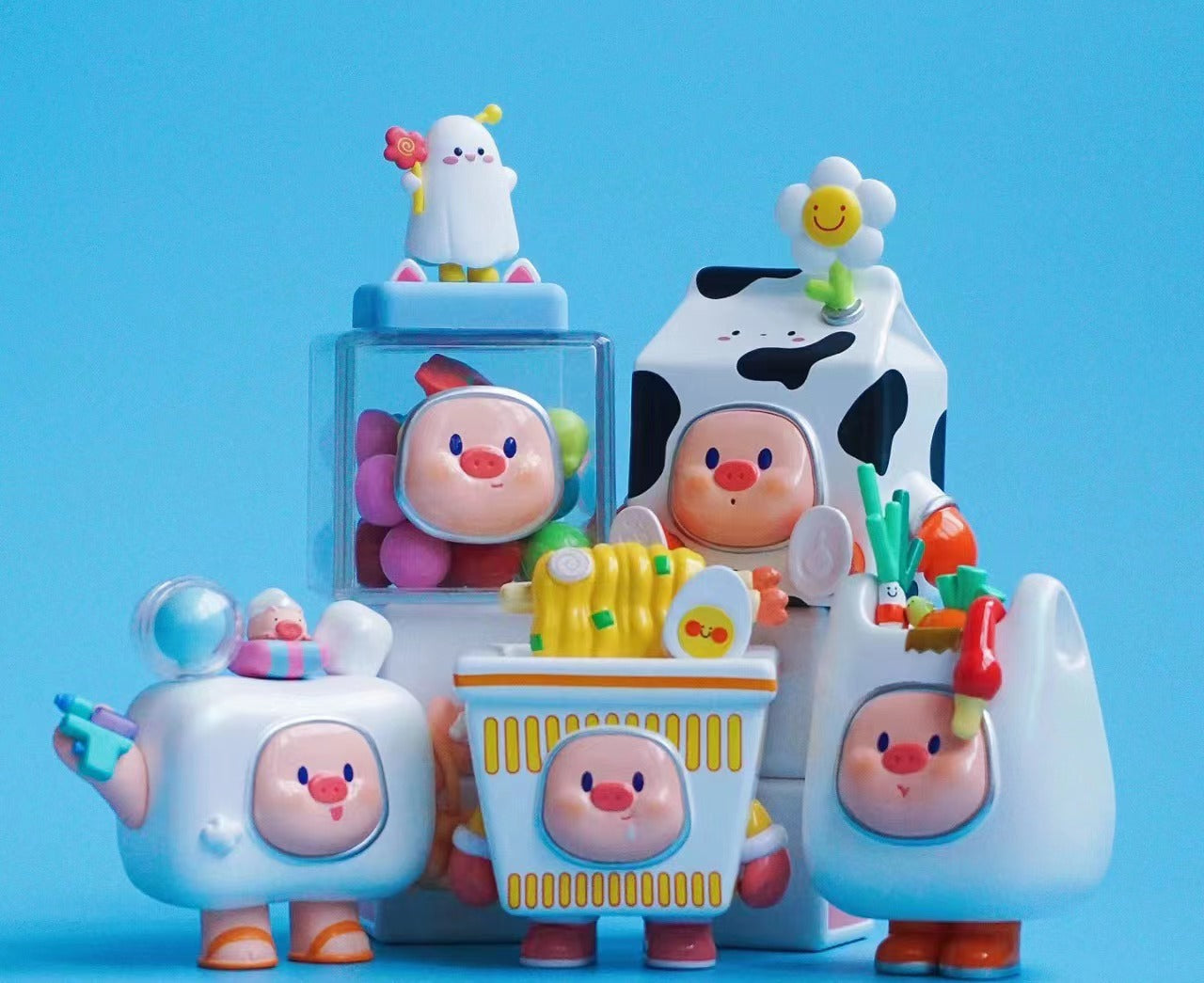 Boo Boo pig space market dolls